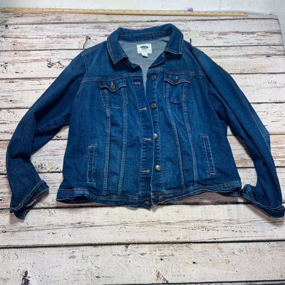 Old Navy 1X Women's Blue Denim Stretch Jean Jacket